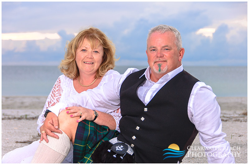 Irish man in kilt with Clearwater Beach Photography