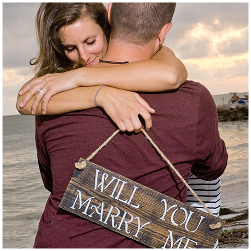 Clearwater Beach Surprise Engagement Photo