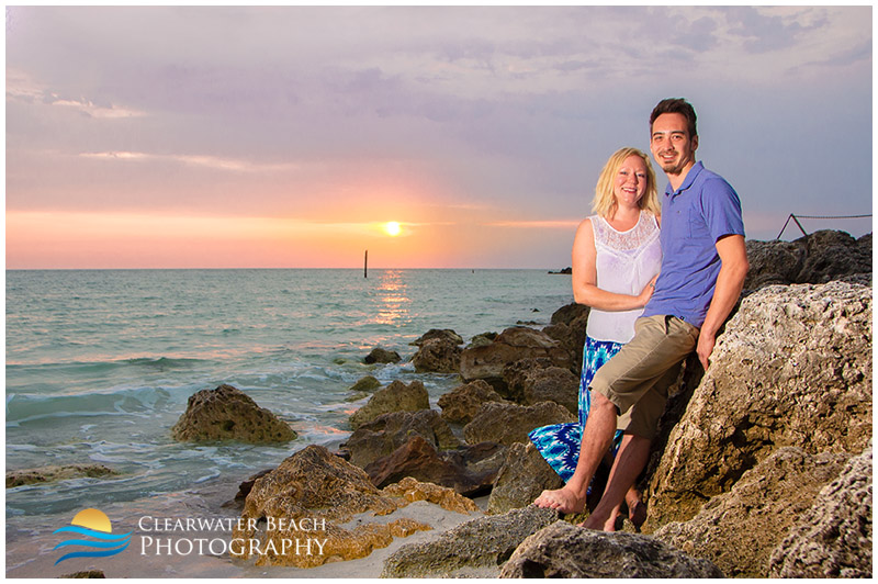 Man and wife near Clearwater Florida rock jetties