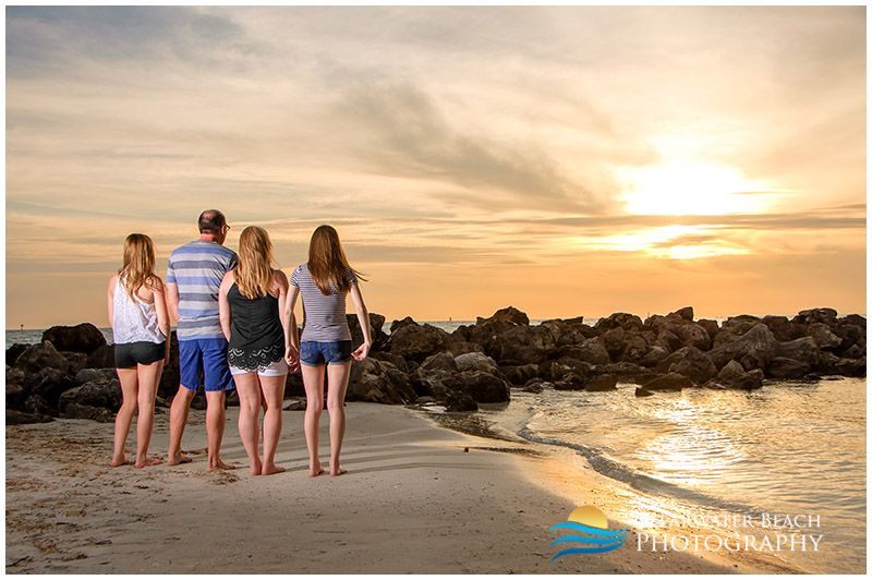 Clearwater Florida Family looking at sunset for Photographers