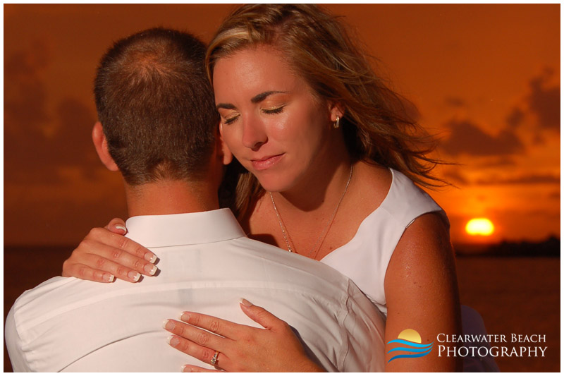 Clearwater Beach Wedding Photo of couple embracing